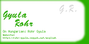 gyula rohr business card